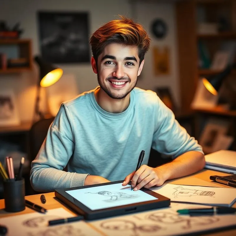 A.J. Plonsky in the studio